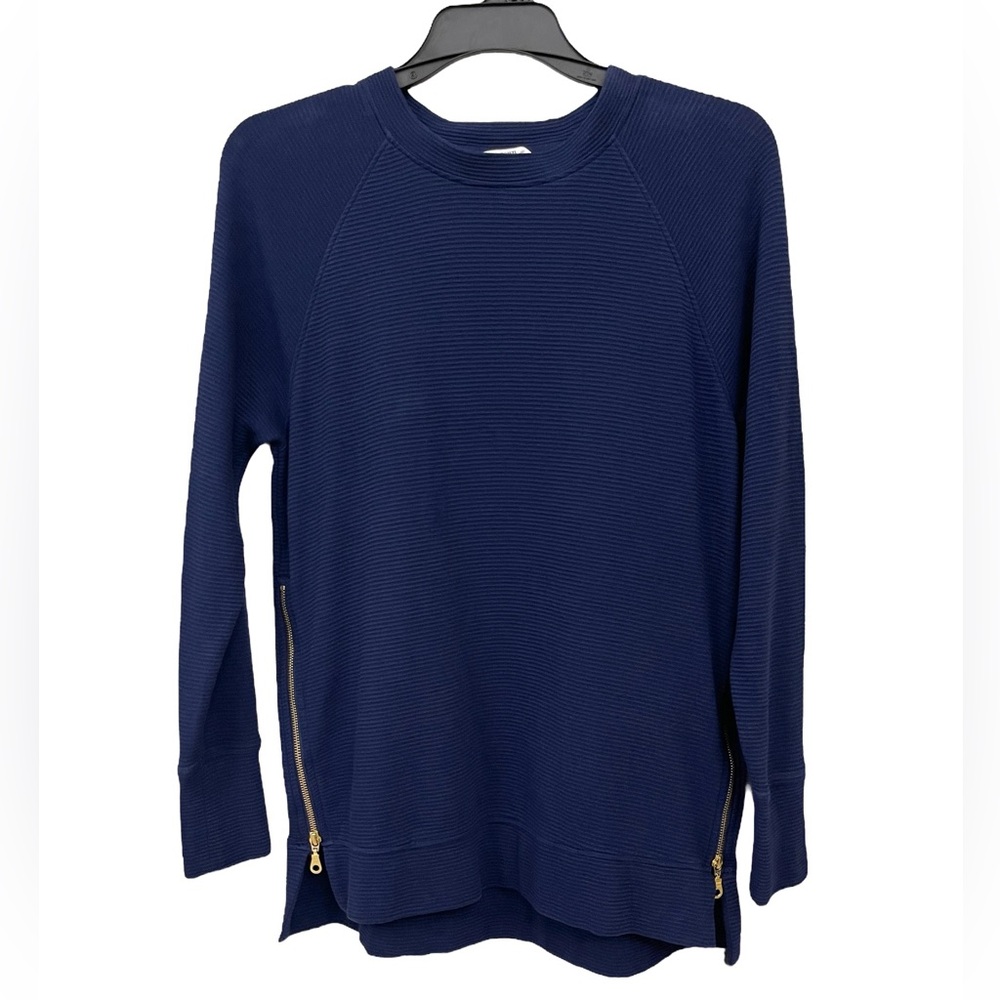 Crown & Ivy | Women's Side Zip Sweatshirt | Navy | Size Small |